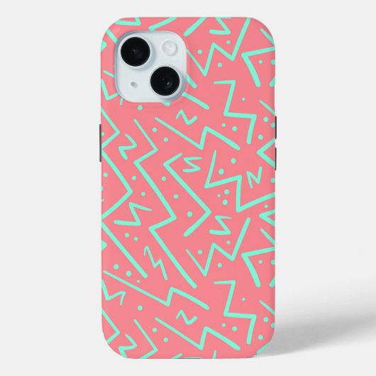 Coques Case-Mate iPhone Rose et Vert Retro Conception Psychédélique (Verso)