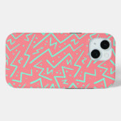 Coques Case-Mate iPhone Rose et Vert Retro Conception Psychédélique (Verso (horizontal))