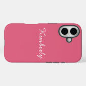 Coques Case-Mate iPhone Rose Féminin avec nom (Verso (horizontal))