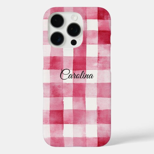 Coques Case-Mate iPhone Rose Féminin Blanc Carreaux Rayures (Verso)
