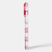 Coques Case-Mate iPhone Rose Féminin Blanc Carreaux Rayures (Verso / Gauche)