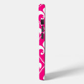Coques Case-Mate iPhone Rose Fleur de Lis avec monogramme (Verso / Gauche)