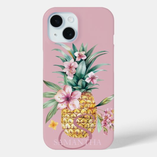 Coques Case-Mate iPhone Rose Floral Ananas (Verso)