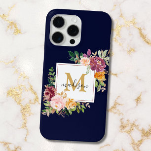 Coque iPhone 15 Pro Max Rose florale botanique élégante à l'aquarelle et m