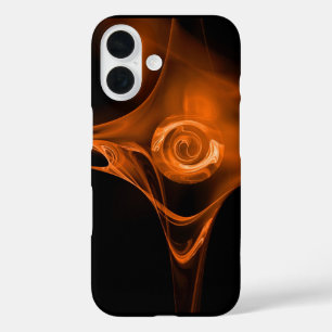 Coques iPhone 16 Rose FRACTAL ORANGE JAUNE