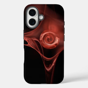 COQUES iPhone 16  ROSE FRACTAL ROUGE ANTIQUE