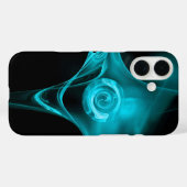 Coques Case-Mate iPhone ROSE FRACTAL, Turquase Bleue Noir (Verso (horizontal))