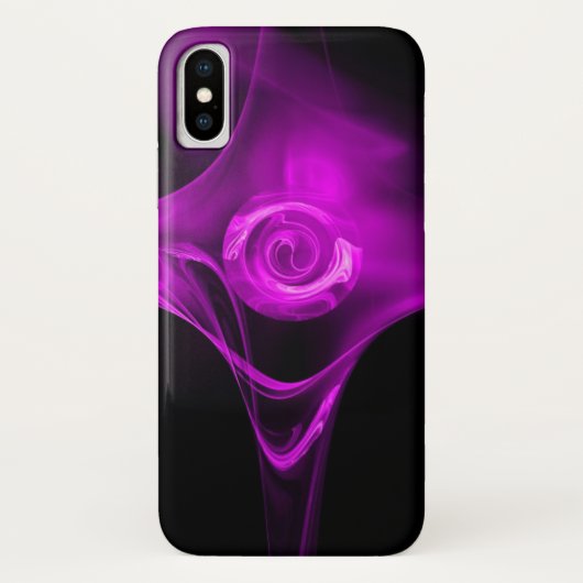 Coques Case-Mate iPhone Rose FRACTAL VIOLET PURET (Dos)