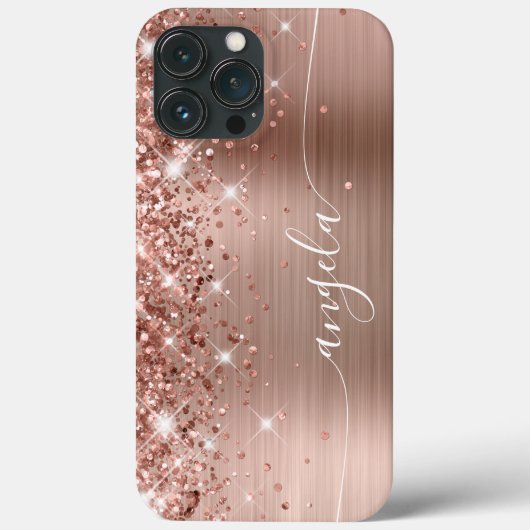 Coques Case-Mate iPhone Rose Glittery Gold Foil Girl Signature (Verso)