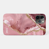 Coques Case-Mate iPhone Rose Gold Agate Moderne (Dos (Horizontal))