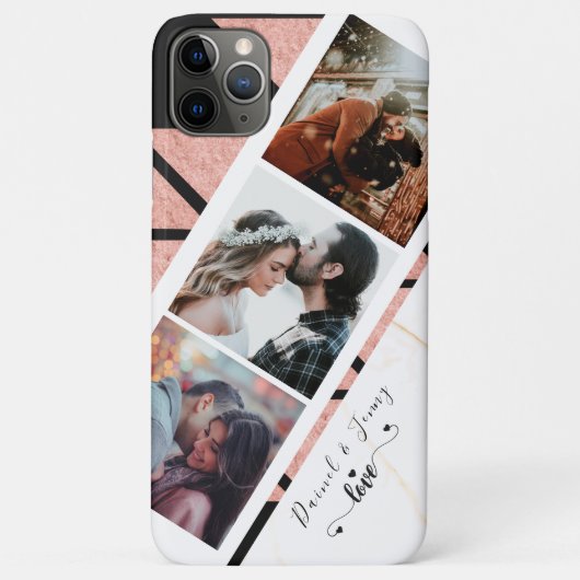 Coques Case-Mate iPhone Rose Gold and parties scintillant marble Anniversa (Dos)