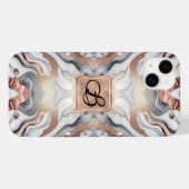 Coques Case-Mate iPhone Rose Gold Argent & Marbre Blanc Féminin (Verso (horizontal))