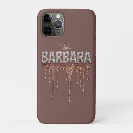 Coques Case-Mate iPhone 💖 Rose Gold « Barbara » Luxe Glow Paillettes de (Dos)