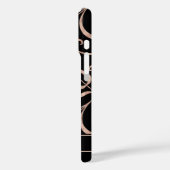 Coques Case-Mate iPhone Rose Gold & Black Floral Damask Sunflower Folk Art (Verso / Gauche)