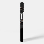 Coques Case-Mate iPhone Rose Gold & Black Marble Agate Monogramme Moderne (Verso / Droite)