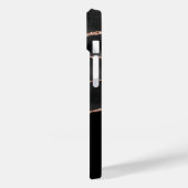 Coques Case-Mate iPhone Rose Gold & Black Marble Agate Monogramme Moderne (Verso / Gauche)