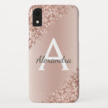 Case-Mate iPhone Case Rose Gold Bling Luxe Éparkle Parties scintillant M<br><div class="desc">Rose Gold - Blush Pink Bling Ombre Sparkle et Faux Parties scintillant Girly Moderne Luxe élégant Monogramme Prénom et première sacoche Smart Phone. Veuillez contacter le concepteur pour les articles correspondants</div>