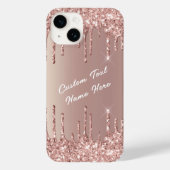 Coques Case-Mate iPhone Rose Gold Blush Parties scintillant Votre nom coqu (Verso)