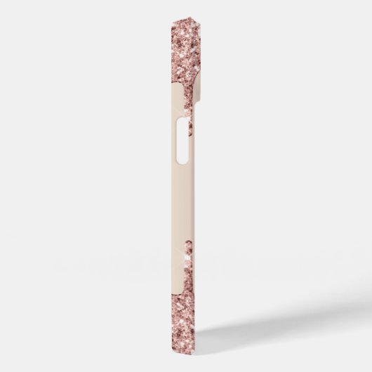 Coques Case-Mate iPhone Rose Gold Blush Parties scintillant Votre nom coqu (Verso / Droite)