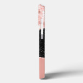 Coques Case-Mate iPhone Rose Gold Blush Pink Black Luxury Parties scintill (Verso / Gauche)