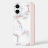 Coques Case-Mate iPhone Rose Gold & Blush Pink Marble subtil Personnalisé (Verso)