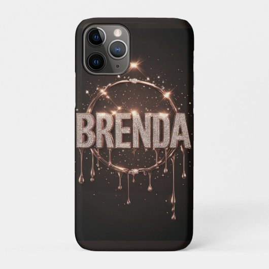 Coques Case-Mate iPhone Rose Gold “Brenda” Éclat Paillettes Dégoulinantes (Dos)