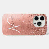 Coques Case-Mate iPhone Rose Gold brossé Parties scintillant métallique No (Verso (horizontal))