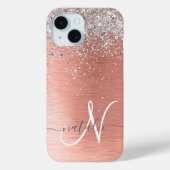 Coques Case-Mate iPhone Rose Gold brossé Parties scintillant métallique No (Verso)