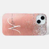 Coques Case-Mate iPhone Rose Gold brossé Parties scintillant métallique No (Verso (horizontal))