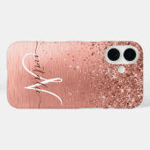 Coques Case-Mate iPhone Rose Gold brossé Parties scintillant métallique No (Verso (horizontal))