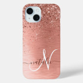 Coques Case-Mate iPhone Rose Gold brossé Parties scintillant métallique No (Verso)