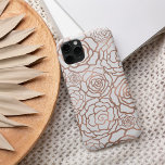 Coque Pour iPhone 14 Rose Gold Faux Foil | Treillis floral blanc<br><div class="desc">Habille ton téléphone en papier or rose brillant ! Le boîtier de téléphone est doté d'un motif de treillis fleuri de roses et de camélias en effet de feuille d'or rose sur un arrière - plan blanc immaculé et propre. VEUILLEZ NOTER : le papier est une image imprimée.</div>
