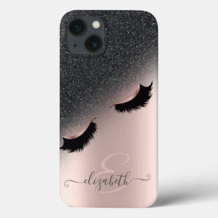 Case-Mate iPhone Case Rose Gold Faux Lashes Black Parties scintillant Om