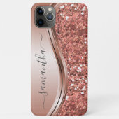 Coques Case-Mate iPhone Rose Gold Faux Parties scintillant Bling Nom manus (Dos)