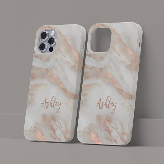 Coques Case-Mate iPhone Rose gold féminin écriture nom moderne