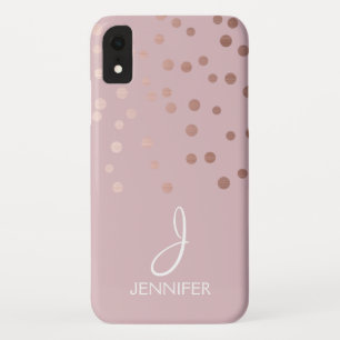 Case-Mate iPhone Case Rose Gold Foil Girl Confetti Monogramme