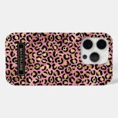 Coques Case-Mate iPhone Rose Gold Foil Leopard Print Monogrammed (Verso (horizontal))