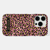 Coques Case-Mate iPhone Rose Gold Foil Leopard Print Monogrammed (Verso (horizontal))