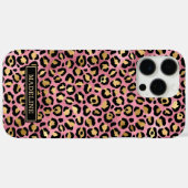 Coques Case-Mate iPhone Rose Gold Foil Leopard Print Monogrammed (Verso (horizontal))