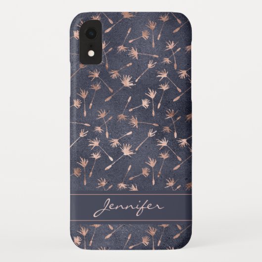 Coques Case-Mate iPhone Rose Gold Foil - Motif bleu marine - Ajouter votre (Dos)