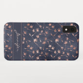 Coques Case-Mate iPhone Rose Gold Foil - Motif bleu marine - Ajouter votre (Dos (Horizontal))