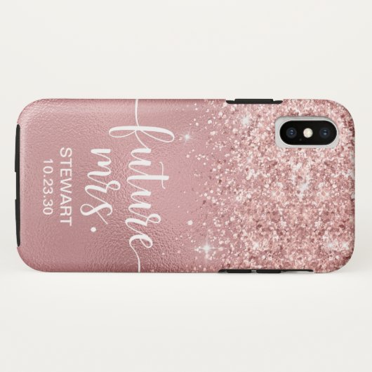 Coques Case-Mate iPhone Rose Gold Future Mme Parties scintillant Coque-Mat (Dos (Horizontal))