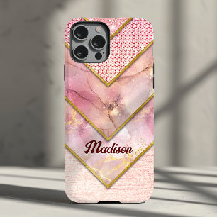 Coque Pour iPhone 15 Rose gold géométrique élégant féminin