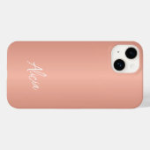 Coques Case-Mate iPhone Rose gold girly nom personnalisé signature (Verso (horizontal))