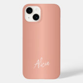 Coques Case-Mate iPhone Rose gold girly personnalisé nom signature (Verso)