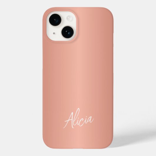 Coques Case-Mate iPhone Rose gold girly personnalisé nom signature (Verso)