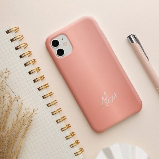 Coques Case-Mate iPhone Rose gold girly personnalisé nom signature