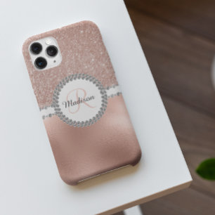 Case-Mate iPhone Case Rose Gold Glam Diamond Monogramme tendance