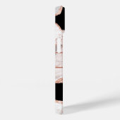 Coques Case-Mate iPhone Rose Gold Glitter Agate Noir et Blanc Tourbillon M (Verso / Droite)