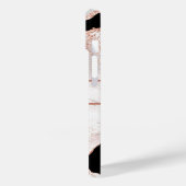Coques Case-Mate iPhone Rose Gold Glitter Agate Noir et Blanc Tourbillon M (Verso / Gauche)